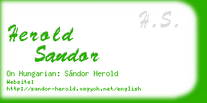 herold sandor business card